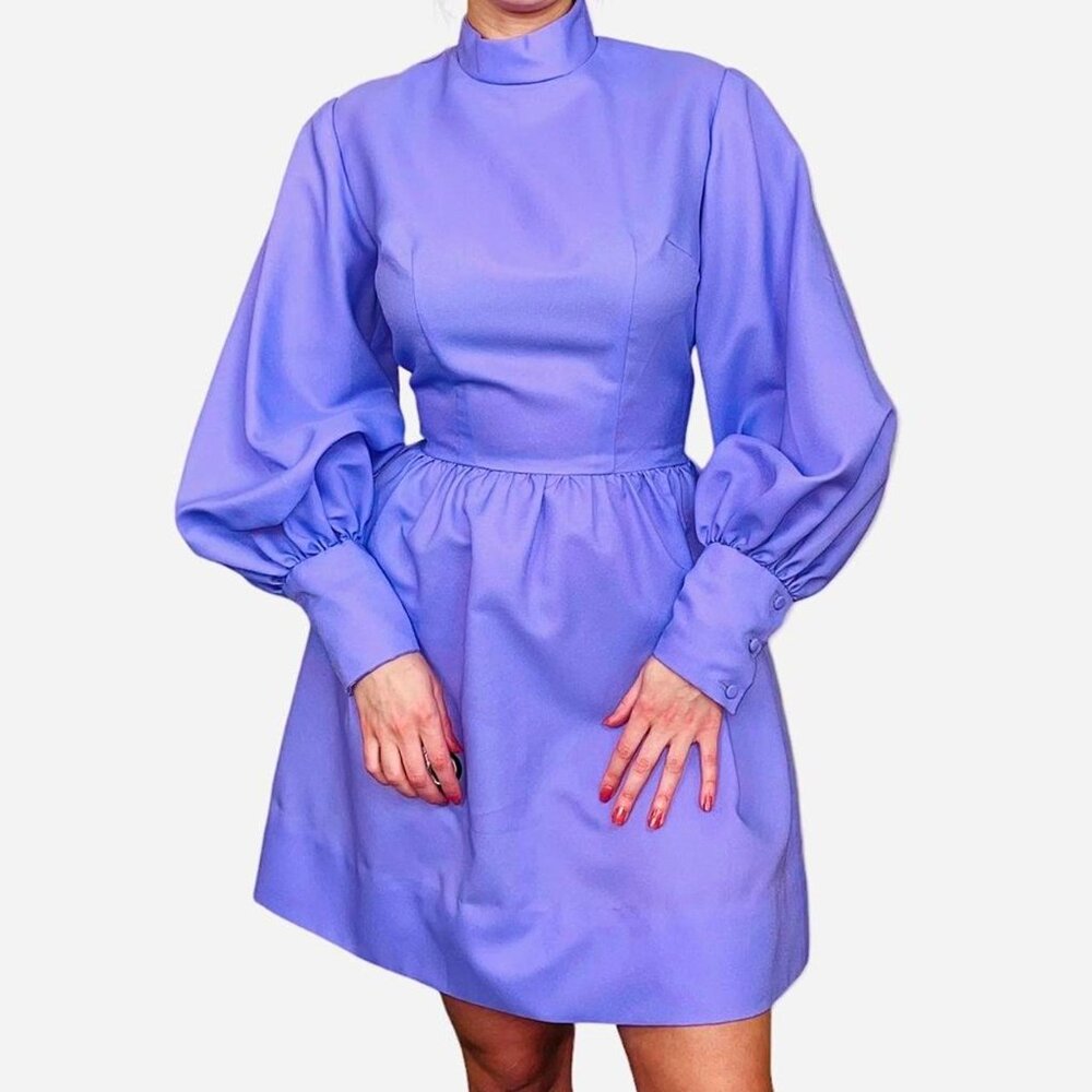 Lavender 60s Mini Dress Handmade